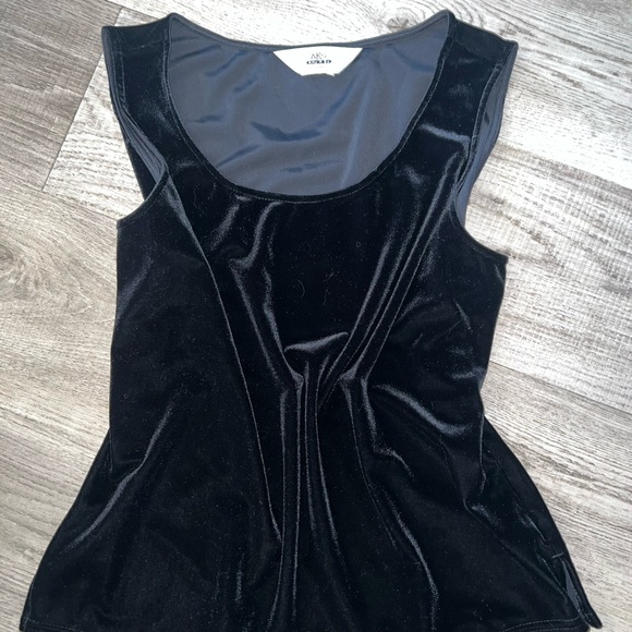 Vintage Black Velvet Scoop Neck Cami Vest Top Size M - Picture 12 of 12